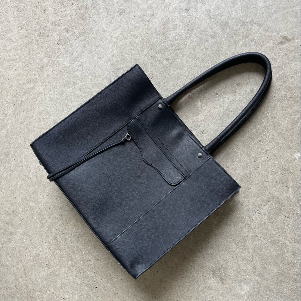 Rebecca Minkoff Medium Mab Oil Malaga Leather Black Shoulder Bag Tote - Picture 6 of 16